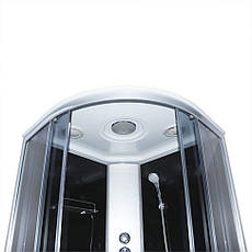 Душовий гідробокс 100*100*210 см переднє скло matt, заднє скло white, низький піддон, фото 3