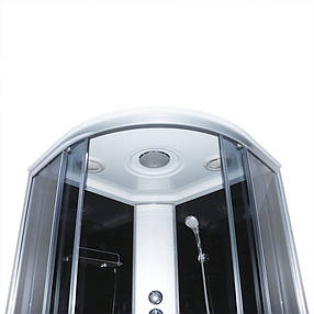 Душовий гідробокс 90*90*210 см переднє скло gray, заднє скло black, глибокий піддон, фото 2