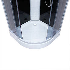 Душовий гідробокс 100*100*210 см переднє скло matt, заднє скло white, низький піддон, фото 4