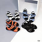 Шкіряні босоніжки з липучками коралового кольору 36 р-р, фото 2