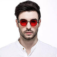 Красные очки, имиджевые мужские солнцезащитные очки, мужские очки на пружинах в металлической оправе с боками