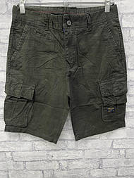 Чоловічі літні легкі короткі оливкові шорти бермуди в 32 розмірі