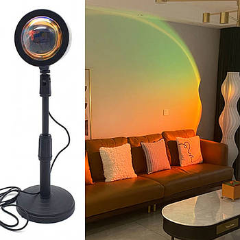 Проекційна лампа для селфі Sunset Light Lamp / Лампа з ефектом сонця / Різнобарвна лампа-нічник