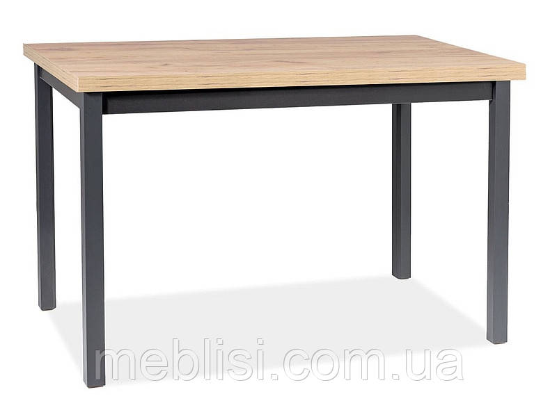 Стіл ADAM 120 дуб артизан, ніжки чорні 120x80 (Signal)
