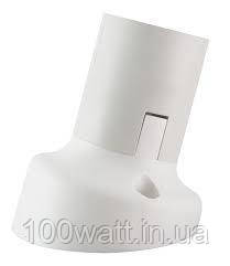 Патрон Е27 настінний, термостійкий пластик, косий, білий ST 3967, фото 1