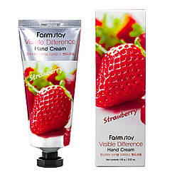 Крем для рук зволожуючий FarmStay Strawberry з екстрактом полуниці
