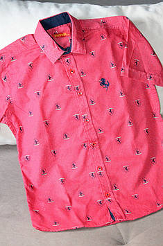 Сорочка для хлопчика підлітка на літо червона Феррарі