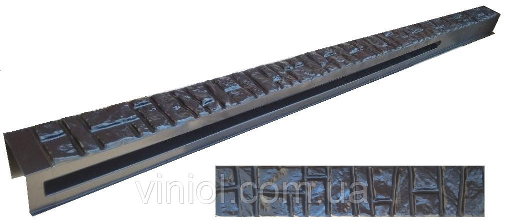 Форма для стовпа двостулкова No14 "Ломана цегла" із пазами. Розміри 150х135х2850 мм