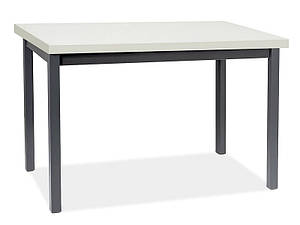 Кухонний стіл ADAM 120 білий мат, ніжки чорні (100x60) (Signal)