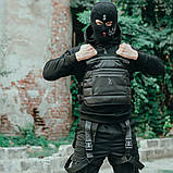 Чоловіча сумка бронежилет Вогонь Пушка PEACE чорна на груди з тканини, фото 9
