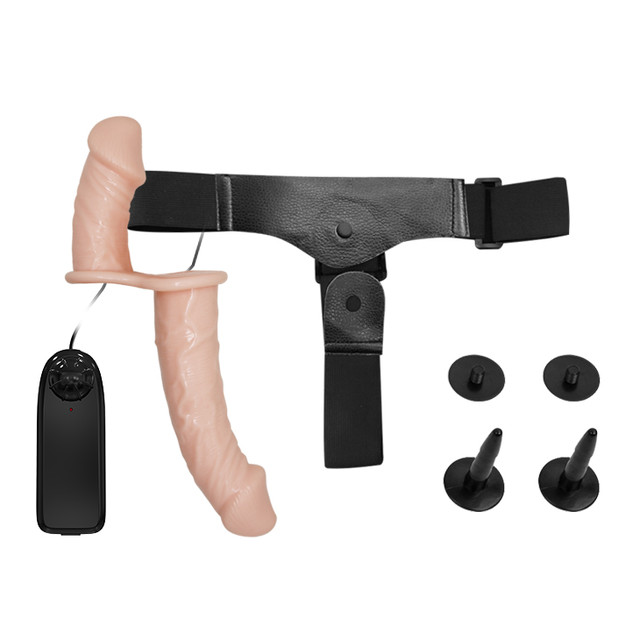 Подвійний страпон з подвійною вібрацією подвійне задоволення Ultra Passionate Harness Strap-On