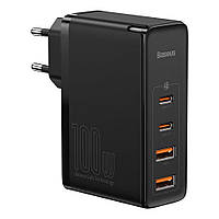 Мережевий зарядний пристрій Baseus GaN2 Pro Quick Charger 100W + Cable Type-C to Type-C 5A Black (CCGAN2P-L01)