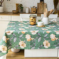 Скатертина з тефлоновим покриттям "Бегонія зелений" 2.2м х 1.8м