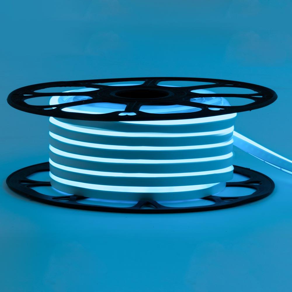 Світлодіодний гнучкий неон 220V, LED NEON 7W - 15x8мм, колір світіння - блакитний (blue ice)