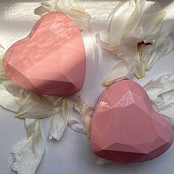Коробочка для каблучки з підсвічуванням Glow Heart - Футляр скринька у вигляді серця для пропозиції або весілля Рожевий
