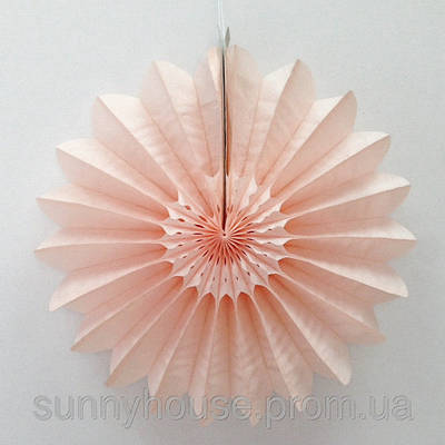 Паперовий декор "Вертушка", 30 см, колір персиковий