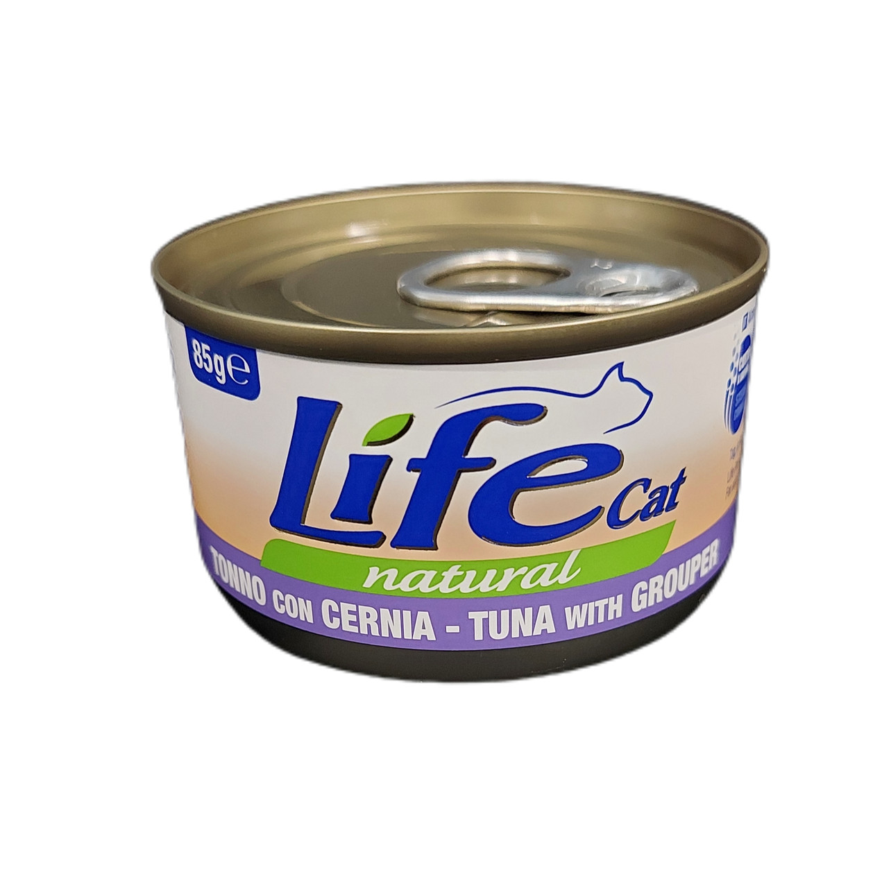 Консерва для кішок класу холістик LifeCat tuna with grouper 85g, ЛайфКет 85гр Тунець з окунем
