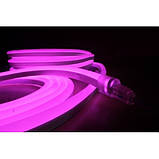 Світлодіодний гнучкий неон 220V, LED NEON 7W - 15x8мм, колір світіння - рожевий (pink), фото 7