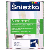 Емаль олійно-фталева для деревини та металу Sniezka Supermal RAL 9003 білий 800мл