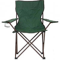 Туристичний складаний стілець для кемпінгу, риболовлі з підлокітниками, спинкою та підсклянником Folder Seat