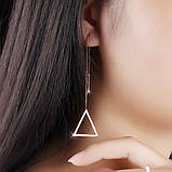 Сережки трикутники без вставок, фото 2