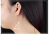 Сережки трикутники без вставок, фото 3