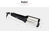 Потрійна плойка Kemei Km-2022, фото 5