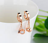 Двосторонні сережки Roman Time рожеве золото, фото 5