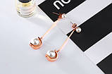 Сережки з перлами Srcoi рожеве золото, фото 2