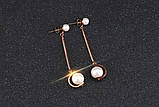 Сережки з перлами Srcoi рожеве золото, фото 4