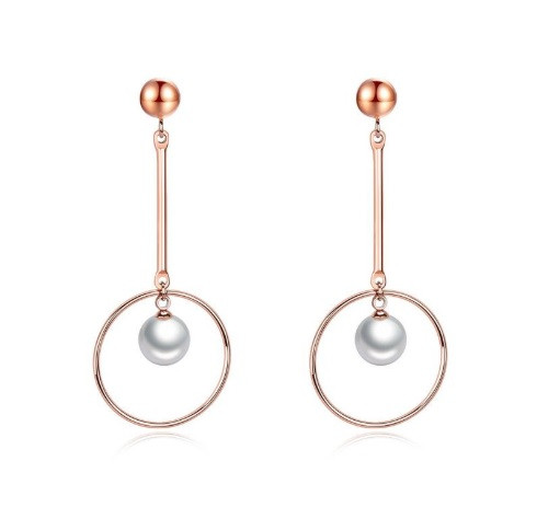 Сережки з перлами Srcoi рожеве золото, фото 1