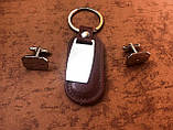 Чоловічий подарунковий набір: портмоне, ручка, брелоки, годинник, парфуми, запонки MB1077, фото 3