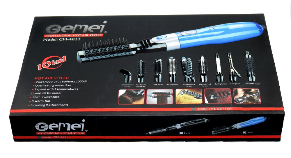 Набір для укладання волосся стайлер Gemei Gm-4833 10в1, фото 1