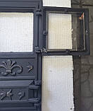 Дверцята для пічки з склом "Лілія", фото 2