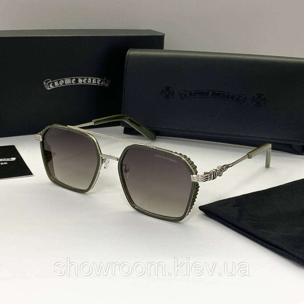 Сонцезахисні чоловічі окуляри Chrome Hearts (1332-2)