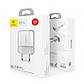 Мережевий зарядний пристрій Baseus Mini Dual 2USB 10.5W White, фото 6