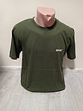 Чоловічий комплект Туреччина Камуфляж футболка та шорти бавовна 48-56 розміри хакі, фото 2