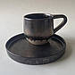 Чашка керамічна ручної роботи сіра метал, фото 9