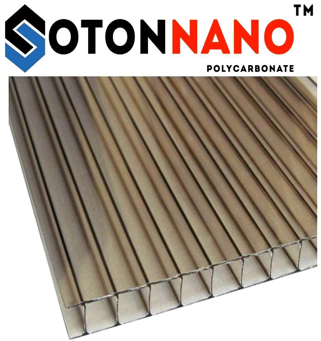Полікарбонат стільниковий SOTON NANO 6мм 6х2100х6000 мм бронзовий (м2)