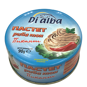 Рибний паштет з тунця Di alba Tuna pate 90 г, 24шт/ящ