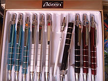 Ручка автоматична металева синя Baixin BP-711 асорті