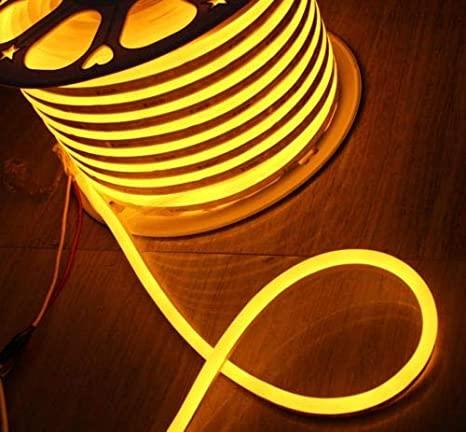 Світлодіодний гнучкий неон круглий 220V, LED NEON - ⌀15 мм, колір світіння - жовтий