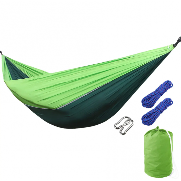 Підвісний нейлоновий туристичний гамак Travel hammock Зелений