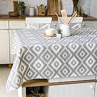 Скатертина з тефлоновим покриттям "Візерунок сірий" 2.2м х 1.8м