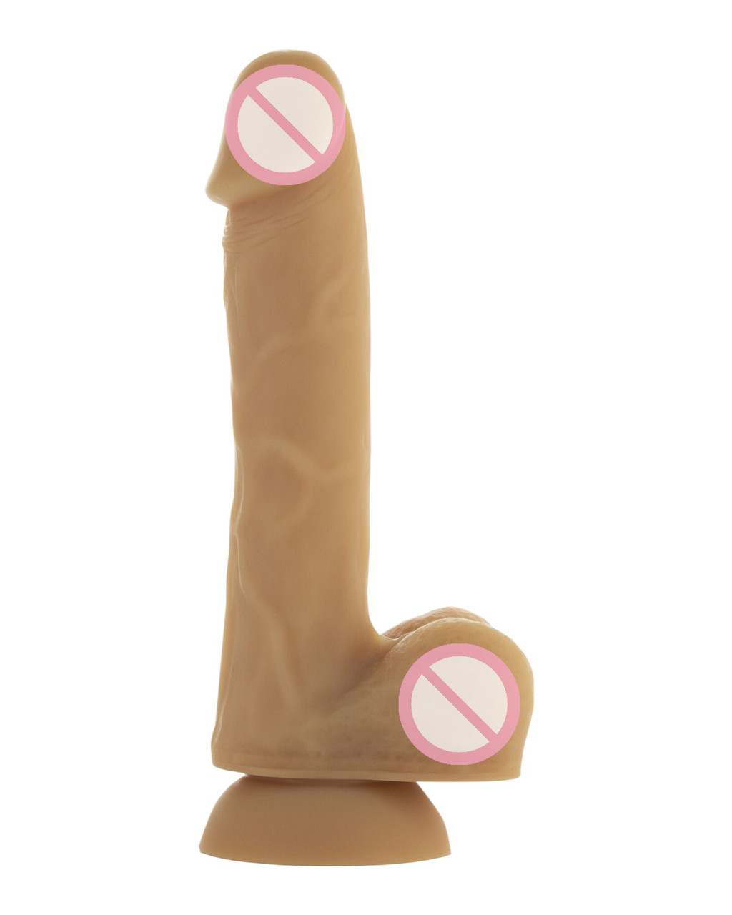 Фалоїмітатор реалістичний із мошокою ADDICTION — ANDREW — 8" Bendable Silicone Dong — Caramel