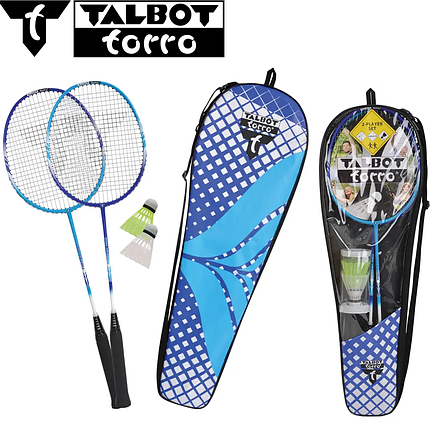 Набір для бадмінтону Talbot Torro Badminton Set 2 Fighter Pro Set Composite 2 ракетки 2 волана чохол, фото 1