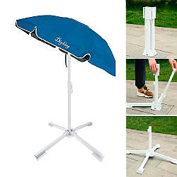Тримач для парасольки Білий металевий, підставка для садової парасольки/пляжної 37х87см (подставка под зонт)