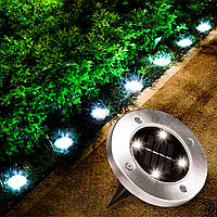Уличный светильник на солнечной батарее "Bell Howell Disk lights" (4 led) - садовый фонарь (FV)