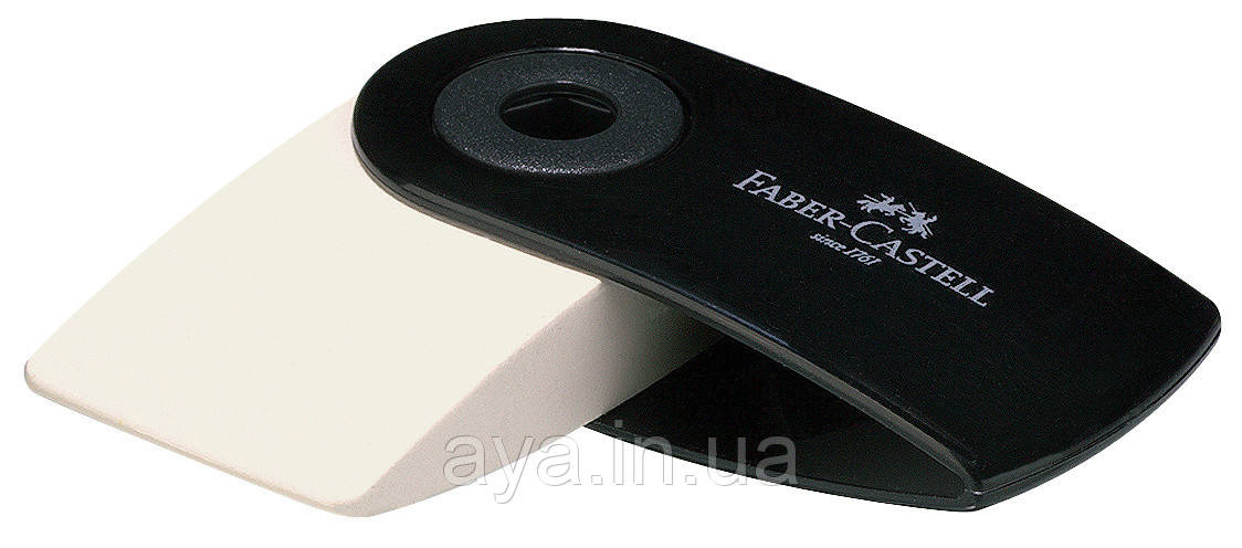 Гумка Faber-Castell Mini SLEEVE вініловий білий в чорному пГумкаовому чохлі