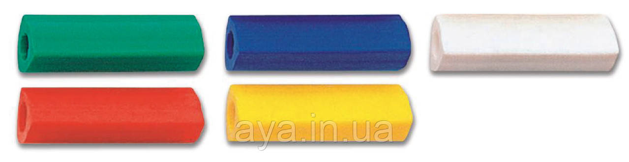 Гумка вінілова тригранна накладна / ергономічна накладка Faber-Castell Eraser triangular slip-on, Різнокольоровий, набір, 5 шт